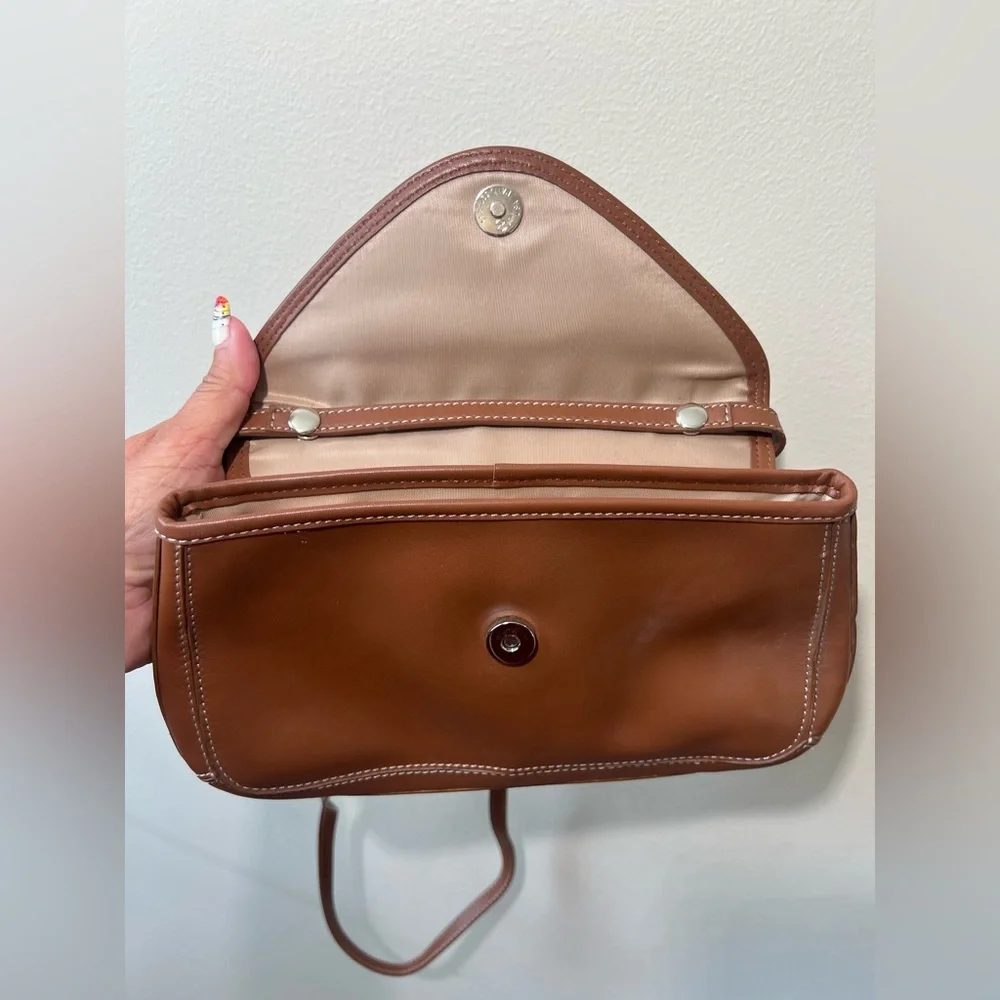 Bandolino Crossbody Camel Leather Shoulder Bag Convertible Clutch‎ Purse New